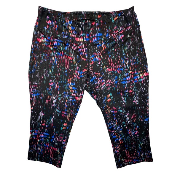 Danskin Now Pants - Danskin Now Capri Leggings Women L Black Multi Color Fitted Yoga Pants